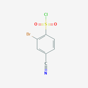 molecular formula C7H3BrClNO2S B3212256 2-Bromo-4-cyanobenzene-1-sulfonyl chloride CAS No. 1098387-29-1