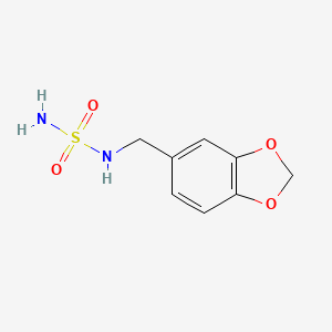molecular formula C8H10N2O4S B3212271 N-[(2H-1,3-benzodioxol-5-yl)methyl]aminosulfonamide CAS No. 1098609-12-1