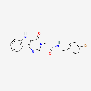 molecular formula C20H17BrN4O2 B3212709 N-[(4-bromophenyl)methyl]-2-{8-methyl-4-oxo-3H,4H,5H-pyrimido[5,4-b]indol-3-yl}acetamide CAS No. 1105213-92-0