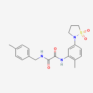 molecular formula C20H23N3O4S B3212719 N-[5-(1,1-dioxo-1lambda6,2-thiazolidin-2-yl)-2-methylphenyl]-N'-[(4-methylphenyl)methyl]ethanediamide CAS No. 1105215-04-0
