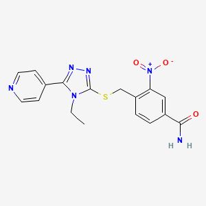 4-({[4-ethyl-5-(pyridin-4-yl)-4H-1,2,4-triazol-3-yl]sulfanyl}methyl)-3-nitrobenzamide