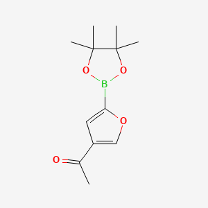 molecular formula C12H17BO4 B3213043 1-(5-(4,4,5,5-Tetramethyl-1,3,2-dioxaborolan-2-YL)furan-3-YL)ethanone CAS No. 1111096-31-1