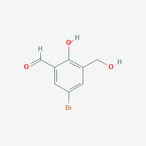 molecular formula C8H7BrO3 B3213126 Benzaldehyde, 5-bromo-2-hydroxy-3-(hydroxymethyl)- CAS No. 111171-19-8