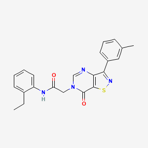 molecular formula C22H20N4O2S B3213187 N-(2-ethylphenyl)-2-[3-(3-methylphenyl)-7-oxo-6H,7H-[1,2]thiazolo[4,5-d]pyrimidin-6-yl]acetamide CAS No. 1112338-50-7