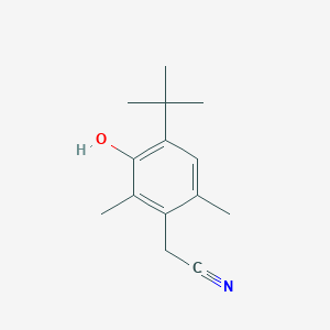 molecular formula C14H19NO B032132 4-tert-Butyl-3-hydroxy-2,6-xylylacetonitrile CAS No. 55699-10-0