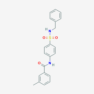 molecular formula C21H20N2O3S B321327 N-[4-(benzylsulfamoyl)phenyl]-3-methylbenzamide 