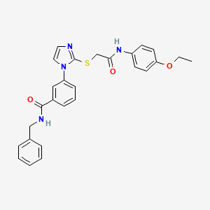 molecular formula C27H26N4O3S B3213323 N-benzyl-3-[2-({[(4-ethoxyphenyl)carbamoyl]methyl}sulfanyl)-1H-imidazol-1-yl]benzamide CAS No. 1115555-38-8