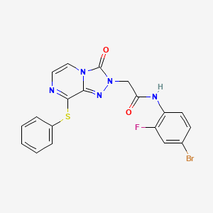 molecular formula C19H13BrFN5O2S B3213340 N-(4-bromo-2-fluorophenyl)-2-[3-oxo-8-(phenylsulfanyl)-2H,3H-[1,2,4]triazolo[4,3-a]pyrazin-2-yl]acetamide CAS No. 1115915-17-7