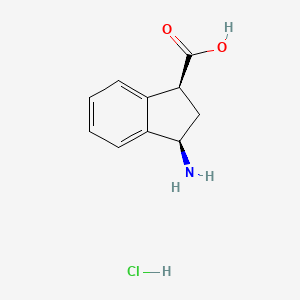 molecular formula C10H12ClNO2 B3213366 (+/-)-cis-3-Amino-1-indanecarboxylic acid HCl CAS No. 111634-94-7