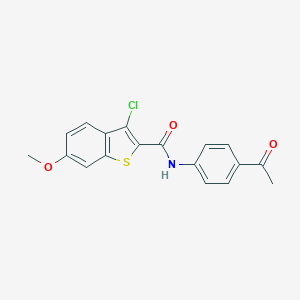 molecular formula C18H14ClNO3S B321342 N-(4-acetylphenyl)-3-chloro-6-methoxy-1-benzothiophene-2-carboxamide 