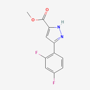 molecular formula C11H8F2N2O2 B3213437 methyl 3-(2,4-difluorophenyl)-1H-pyrazole-5-carboxylate CAS No. 1119299-71-6