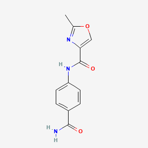 molecular formula C12H11N3O3 B3213446 N-[4-(Aminocarbonyl)phenyl]-2-methyl-4-oxazolecarboxamide CAS No. 1119444-26-6