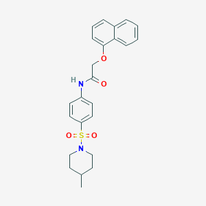 molecular formula C24H26N2O4S B321347 N-{4-[(4-methyl-1-piperidinyl)sulfonyl]phenyl}-2-(1-naphthyloxy)acetamide 