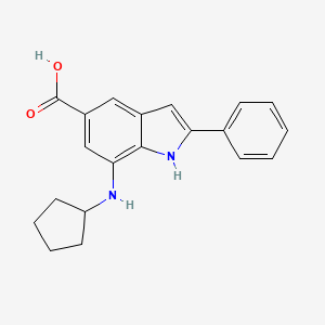 7-(Cyclopentylamino)-2-phenyl-1H-indole-5-carboxylic acid