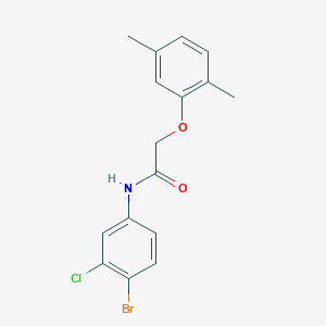 molecular formula C16H15BrClNO2 B321355 N-(4-bromo-3-chlorophenyl)-2-(2,5-dimethylphenoxy)acetamide 