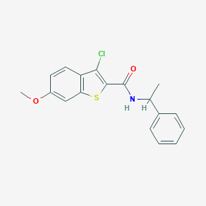 molecular formula C18H16ClNO2S B321365 3-chloro-6-methoxy-N-(1-phenylethyl)-1-benzothiophene-2-carboxamide 
