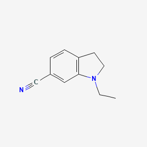 molecular formula C11H12N2 B3213653 1-Ethylindoline-6-carbonitrile CAS No. 1123169-33-4