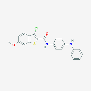 molecular formula C22H17ClN2O2S B321371 N-(4-anilinophenyl)-3-chloro-6-methoxy-1-benzothiophene-2-carboxamide 