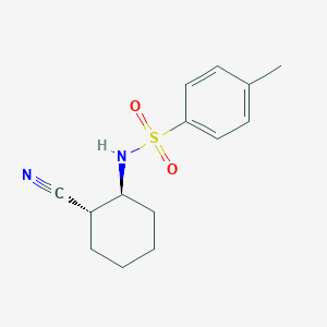 molecular formula C14H18N2O2S B3213810 Benzenesulfonamide, N-[(1S,2S)-2-cyanocyclohexyl]-4-methyl- CAS No. 1127903-14-3