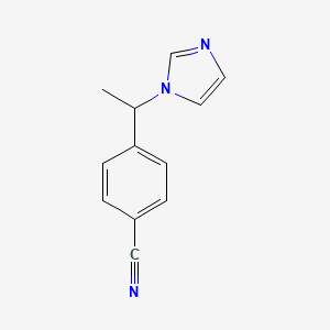 molecular formula C12H11N3 B3213818 4-(1-(1H-Imidazol-1-yl)ethyl)benzonitrile CAS No. 112809-31-1