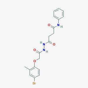 molecular formula C19H20BrN3O4 B321391 4-{2-[(4-bromo-2-methylphenoxy)acetyl]hydrazino}-4-oxo-N-phenylbutanamide 