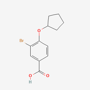 molecular formula C12H13BrO3 B3213940 3-Bromo-4-(cyclopentyloxy)benzoic acid CAS No. 1131594-17-6