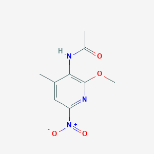 molecular formula C9H11N3O4 B3214046 Acetamide, N-(2-methoxy-4-methyl-6-nitro-3-pyridinyl)- CAS No. 1134004-72-0