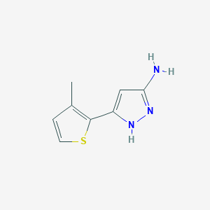 molecular formula C8H9N3S B3214053 3-(3-methylthiophen-2-yl)-1H-pyrazol-5-amine CAS No. 1134285-32-7