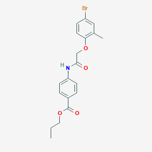 molecular formula C19H20BrNO4 B321415 Propyl 4-{[(4-bromo-2-methylphenoxy)acetyl]amino}benzoate 
