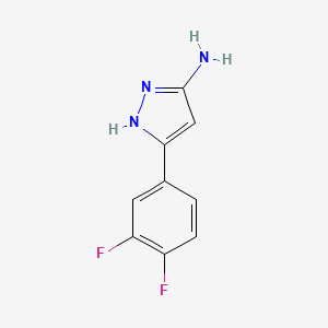 molecular formula C9H7F2N3 B3214222 5-(3,4-difluorophenyl)-1H-pyrazol-3-amine CAS No. 1137011-71-2