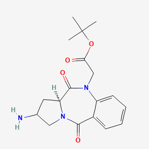 B3214245 tert-butyl [(11aS)-2-amino-5,11-dioxo-2,3,11,11a-tetrahydro-1H-pyrrolo[2,1-c][1,4]benzodiazepin-10(5H)-yl]acetate CAS No. 1137496-23-1