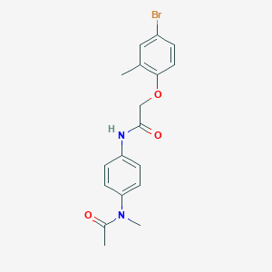 molecular formula C18H19BrN2O3 B321426 N-{4-[acetyl(methyl)amino]phenyl}-2-(4-bromo-2-methylphenoxy)acetamide 