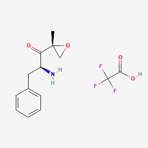 molecular formula C14H16F3NO4 B3214643 (S)-2-amino-1-((R)-2-methyl-oxiranyl)-3-phenyl-propan-1-one TFA salt CAS No. 1148157-29-2