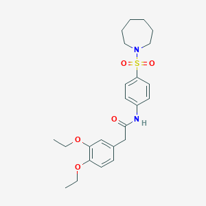molecular formula C24H32N2O5S B321484 N-[4-(azepan-1-ylsulfonyl)phenyl]-2-(3,4-diethoxyphenyl)acetamide 