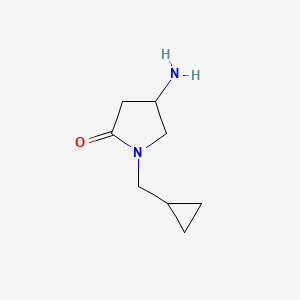 molecular formula C8H14N2O B3214941 4-Amino-1-(cyclopropylmethyl)pyrrolidin-2-one CAS No. 1155572-93-2