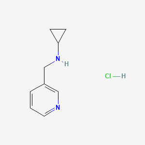 molecular formula C9H13ClN2 B3215068 N-(pyridin-3-ylmethyl)cyclopropanamine hydrochloride CAS No. 1158468-90-6