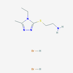 molecular formula C7H16Br2N4S B3215071 2-[(4-Ethyl-5-methyl-4H-1,2,4-triazol-3-yl)thio]-ethanamine dihydrobromide CAS No. 1158514-94-3