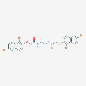 molecular formula C27H22Br4N2O4 B321571 2-[(1,6-DIBROMONAPHTHALEN-2-YL)OXY]-N-(1-{2-[(1,6-DIBROMONAPHTHALEN-2-YL)OXY]ACETAMIDO}PROPAN-2-YL)ACETAMIDE 