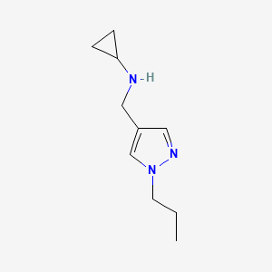 molecular formula C10H17N3 B3215942 N-[(1-propyl-1H-pyrazol-4-yl)methyl]cyclopropanamine CAS No. 1170104-52-5