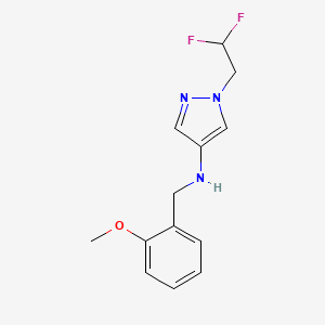 molecular formula C13H15F2N3O B3216142 1-(2,2-difluoroethyl)-N-(2-methoxybenzyl)-1H-pyrazol-4-amine CAS No. 1170969-82-0
