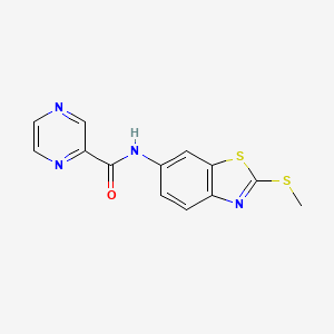 molecular formula C13H10N4OS2 B3216215 N-(2-(methylthio)benzo[d]thiazol-6-yl)pyrazine-2-carboxamide CAS No. 1171233-46-7