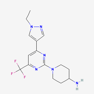 molecular formula C15H19F3N6 B3216229 1-(4-(1-Ethyl-1H-pyrazol-4-yl)-6-(trifluoromethyl)pyrimidin-2-yl)piperidin-4-amine CAS No. 1171317-51-3