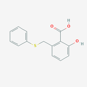 molecular formula C14H12O3S B3216482 2-Hydroxy-6-phenylsulfanylmethyl-benzoic acid CAS No. 1171924-35-8