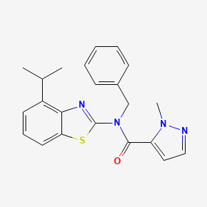 molecular formula C22H22N4OS B3216516 N-benzyl-1-methyl-N-[4-(propan-2-yl)-1,3-benzothiazol-2-yl]-1H-pyrazole-5-carboxamide CAS No. 1171998-90-5
