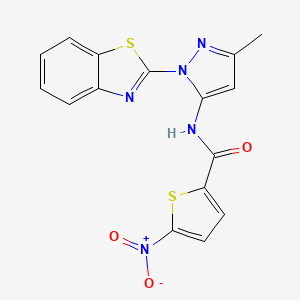 molecular formula C16H11N5O3S2 B3216642 N-(1-(benzo[d]thiazol-2-yl)-3-methyl-1H-pyrazol-5-yl)-5-nitrothiophene-2-carboxamide CAS No. 1172318-39-6