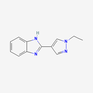 molecular formula C12H12N4 B3216643 2-(1-ethyl-1H-pyrazol-4-yl)-1H-benzimidazole CAS No. 1172333-34-4