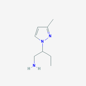 molecular formula C8H15N3 B3216712 2-(3-methyl-1H-pyrazol-1-yl)butan-1-amine CAS No. 1172476-47-9