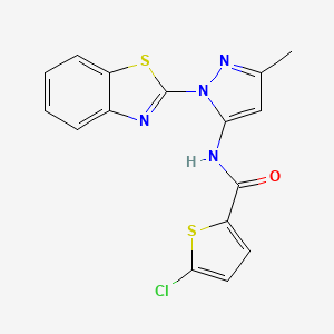 molecular formula C16H11ClN4OS2 B3216860 N-(1-(benzo[d]thiazol-2-yl)-3-methyl-1H-pyrazol-5-yl)-5-chlorothiophene-2-carboxamide CAS No. 1173042-87-9