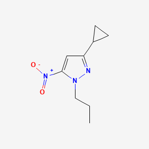 molecular formula C9H13N3O2 B3216896 3-cyclopropyl-5-nitro-1-propyl-1H-pyrazole CAS No. 1173266-60-8