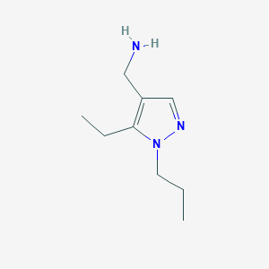 molecular formula C9H17N3 B3216899 (5-Ethyl-1-propyl-1H-pyrazol-4-yl)methanamine CAS No. 1173266-63-1